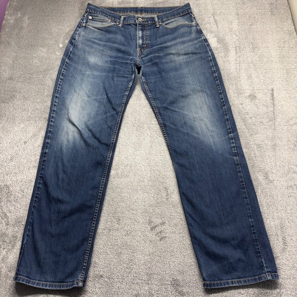 Levi's 514 Straight Fit Jeans Men 33x34 Blue Zip Fly Denim Good Condition